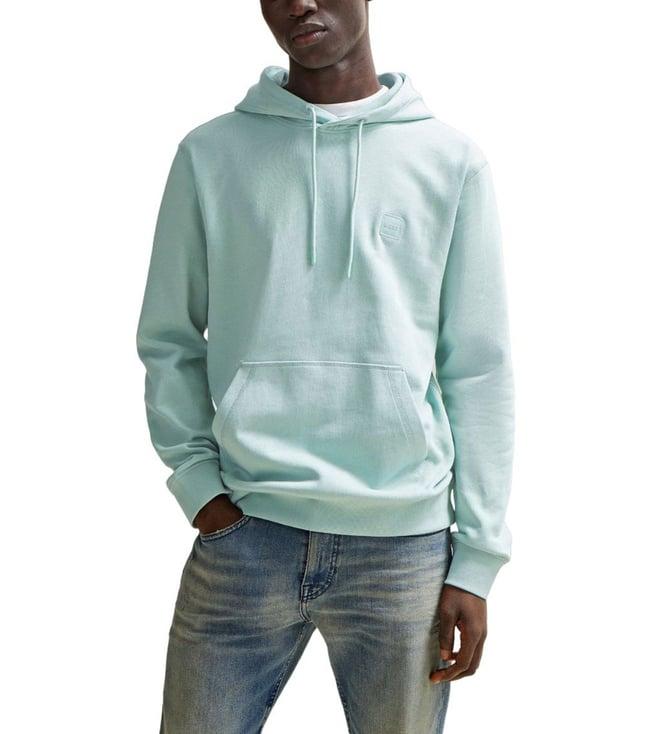 boss turquoise regular fit hoodie