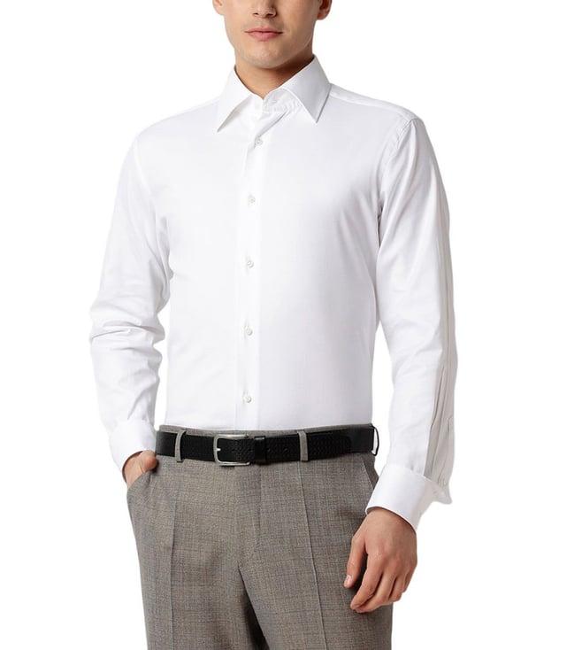 boss white regular fit shirt