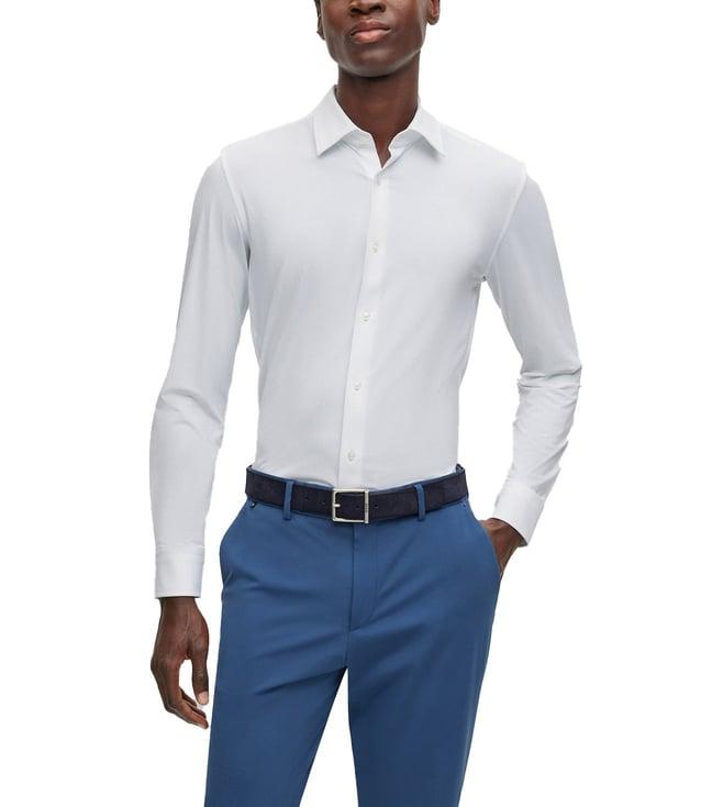 boss white slim fit shirt