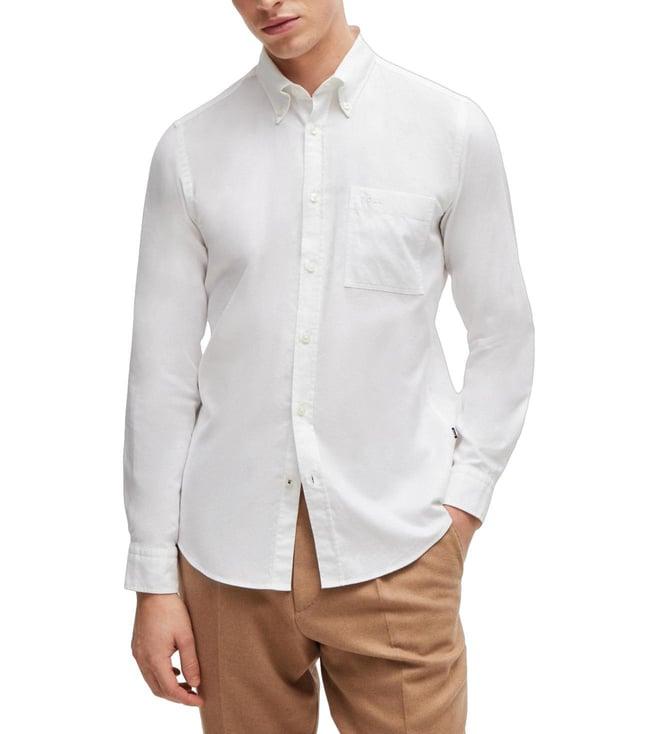 boss white slim fit shirt