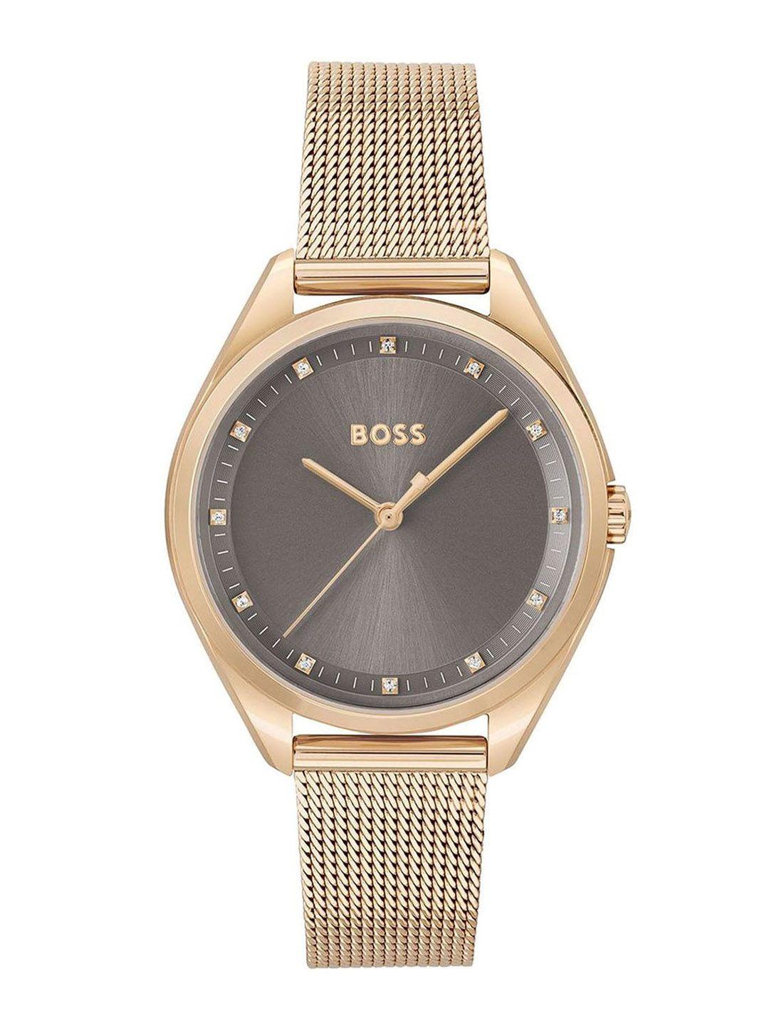 boss women dial & stainless steel straps analogue watch 1502668