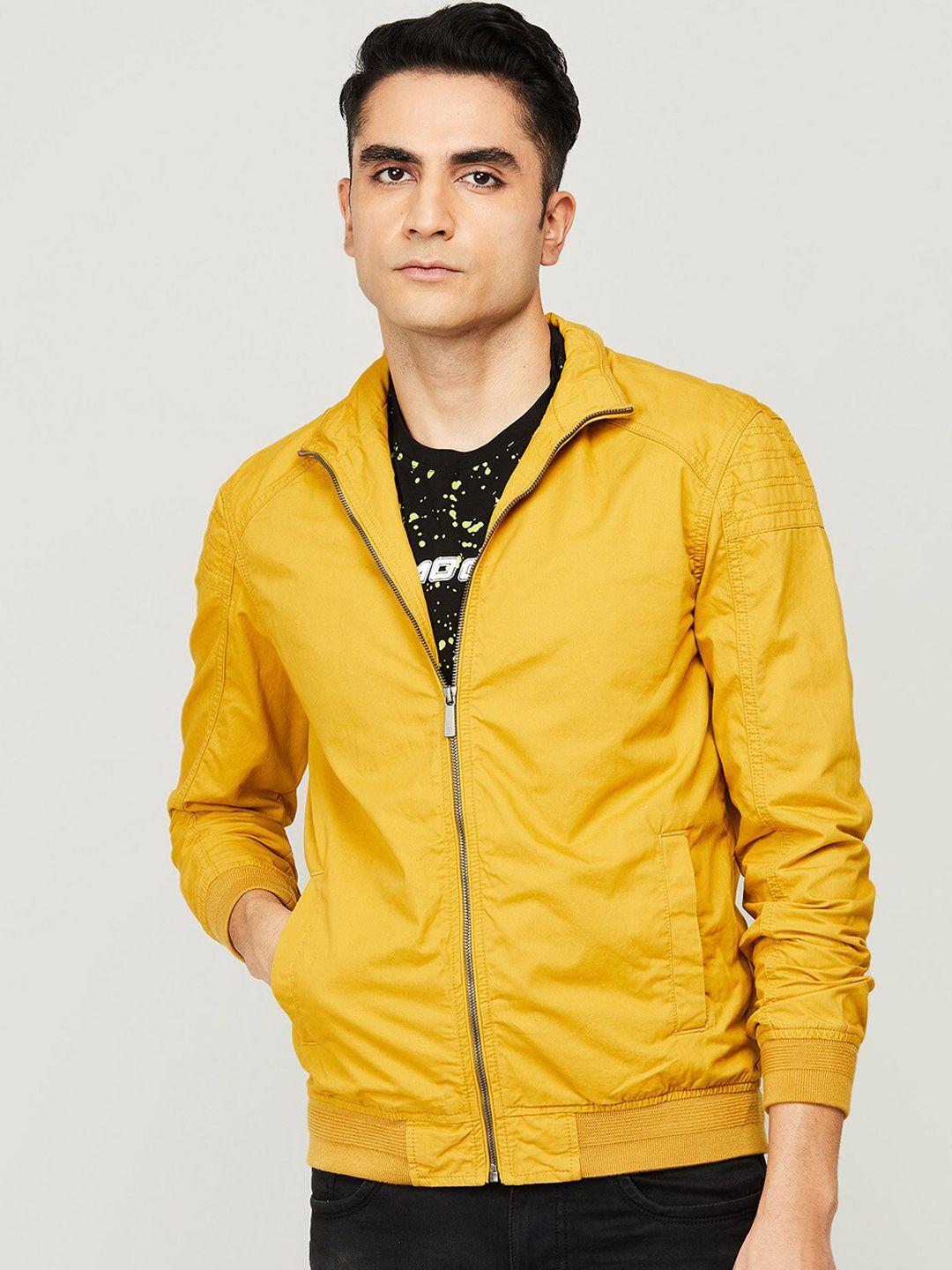 bossini men yellow lightweight bomber jacket