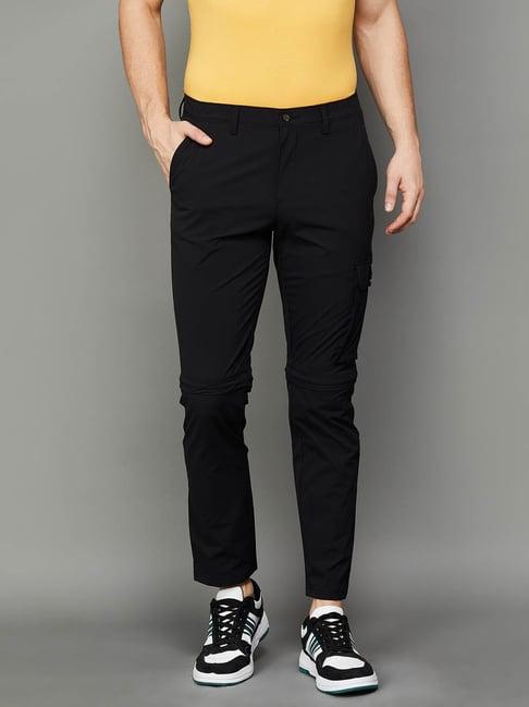 bossini black cotton slim fit cargos