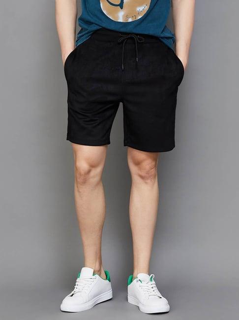 bossini black regular fit shorts