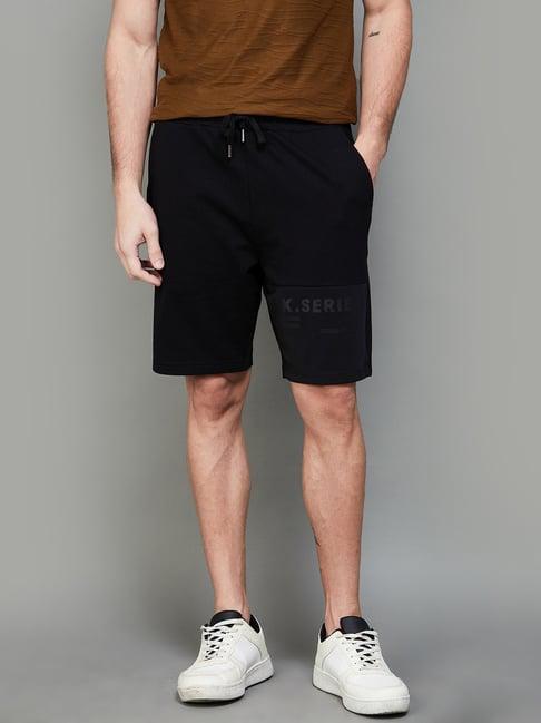 bossini black regular fit shorts