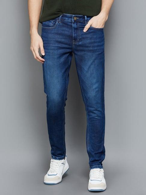 bossini blue carrot fit lightly washed jeans