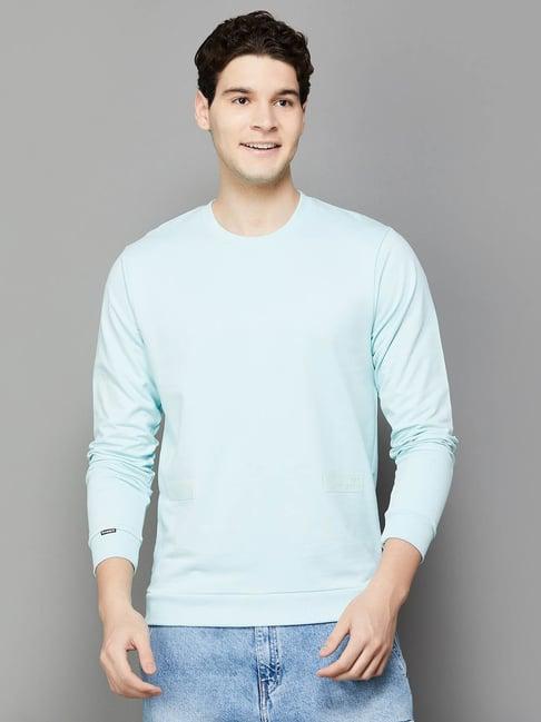 bossini blue cotton regular fit sweatshirt