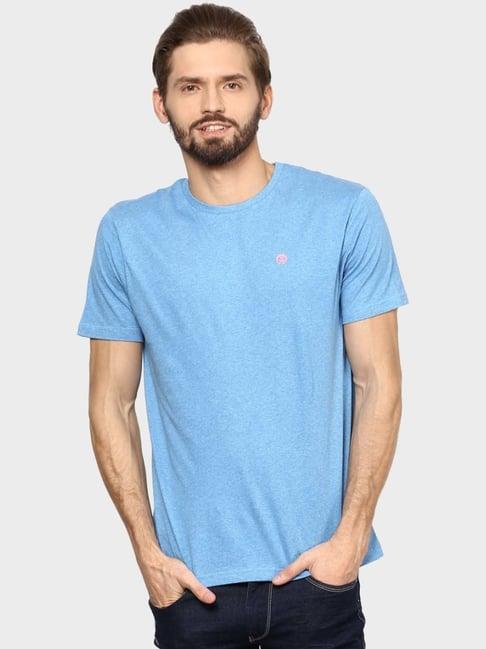 bossini blue cotton regular fit t-shirt