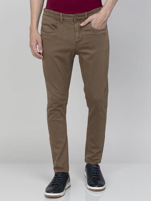 bossini brown carrot fit jeans