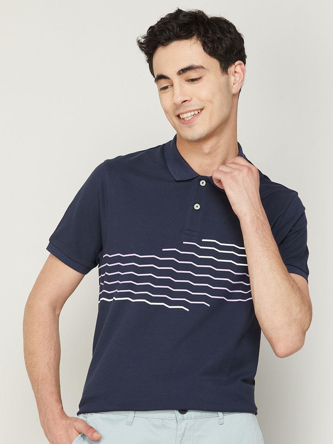 bossini graphic printed polo collar cotton t-shirt