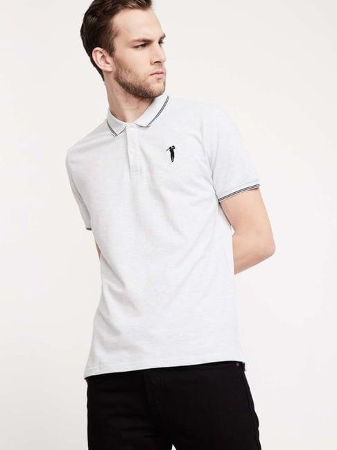 bossini grey regular fit polo t-shirt