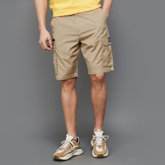 bossini men solid cargo shorts