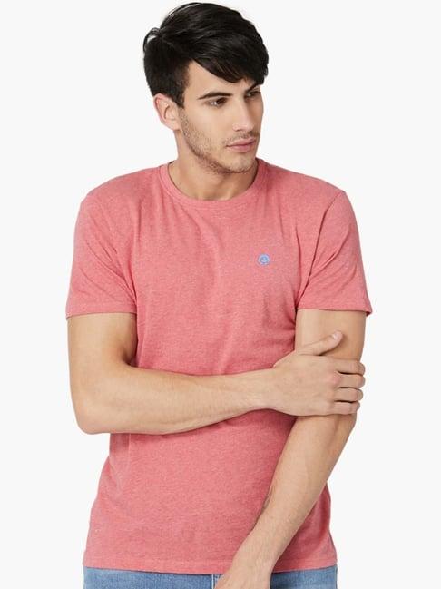 bossini pink cotton regular fit t-shirt