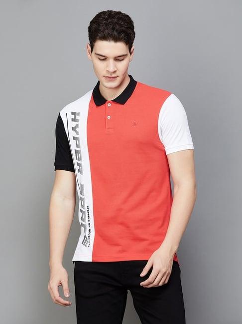 bossini red regular fit polo t-shirt