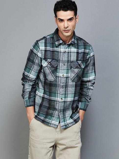 bossini sage cotton regular fit checks shirt