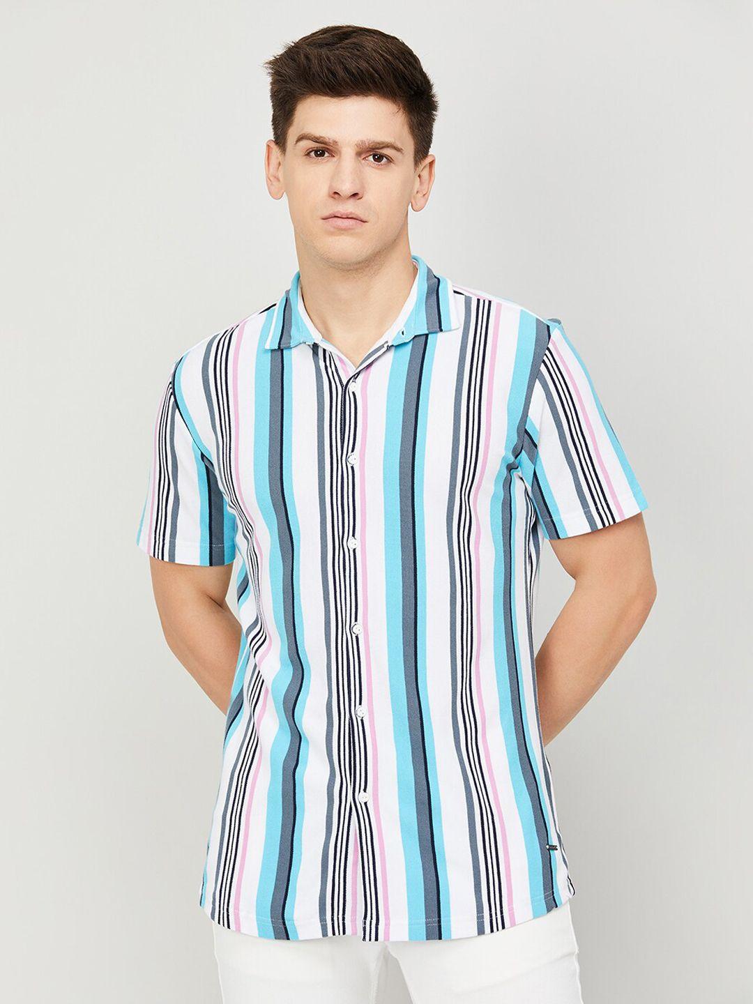 bossini slim fit vertical striped casual shirt