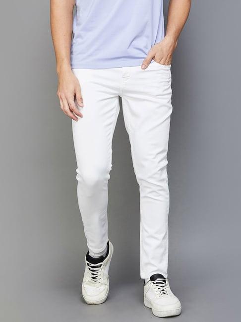 bossini white carrot fit lightly washed jeans