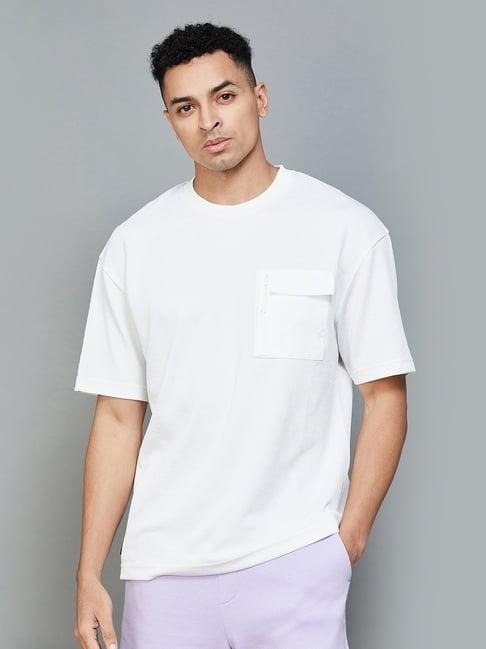 bossini white regular fit crew t-shirt