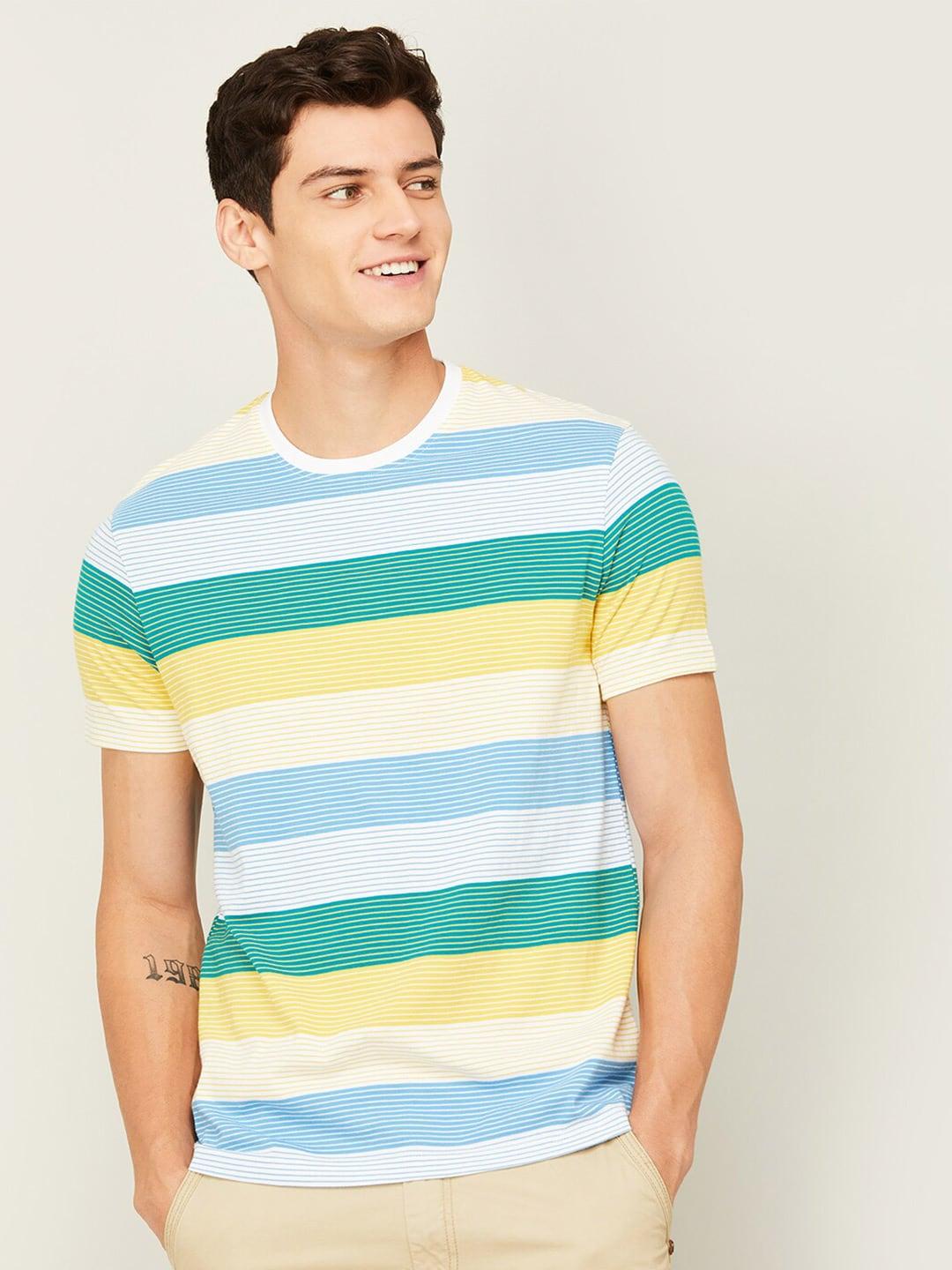 bossinistriped striped pure cotton t-shirt