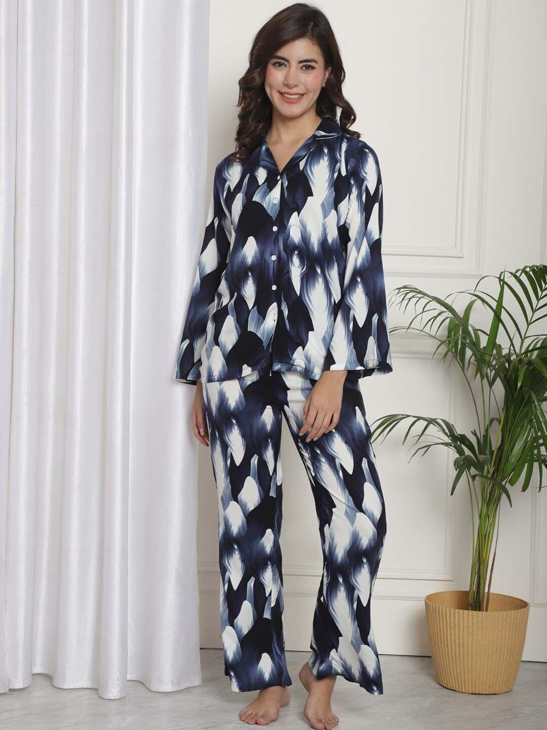 boston club abstract printed night suit