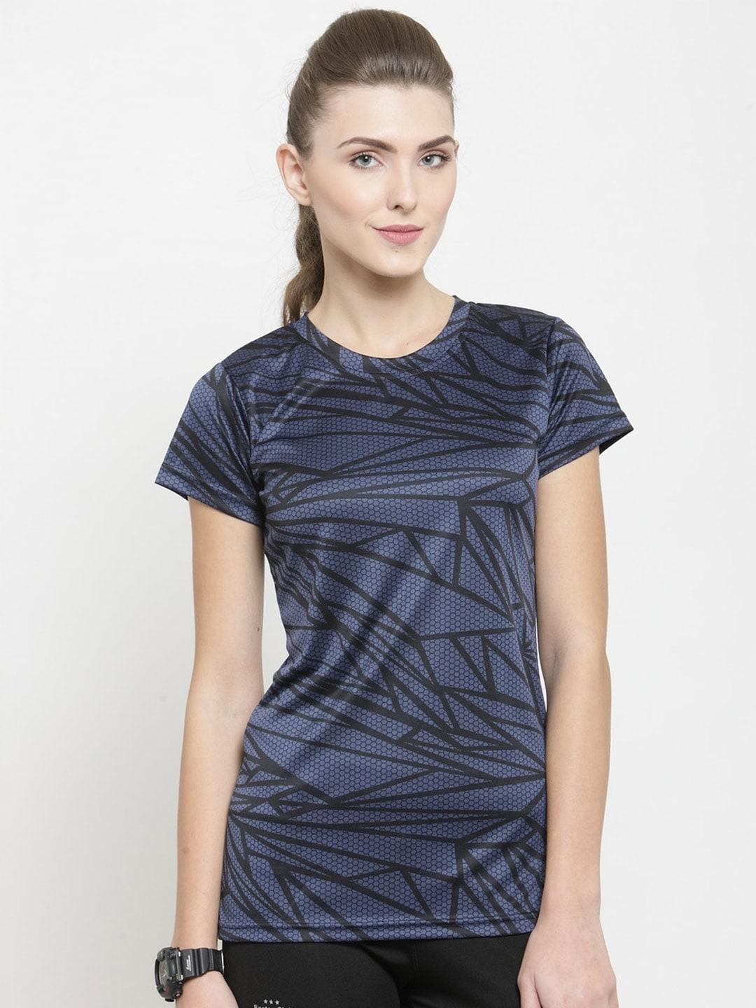 boston-club-women-navy-blue-floral-striped-hooded-dri-fit-pockets-t-shirt