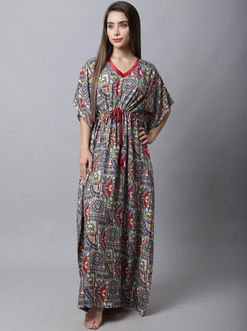 boston club multicolored cotton printed kaftan