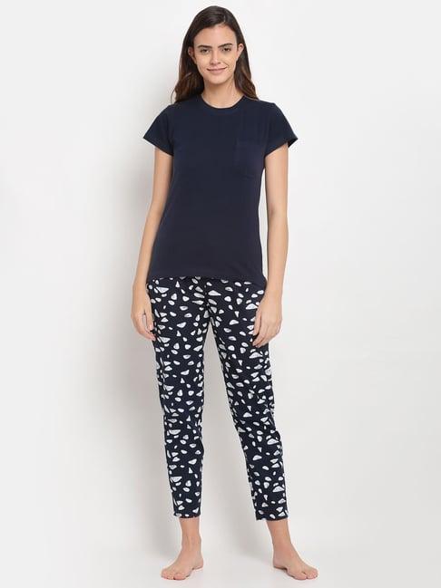 boston club navy cotton top with pyjamas