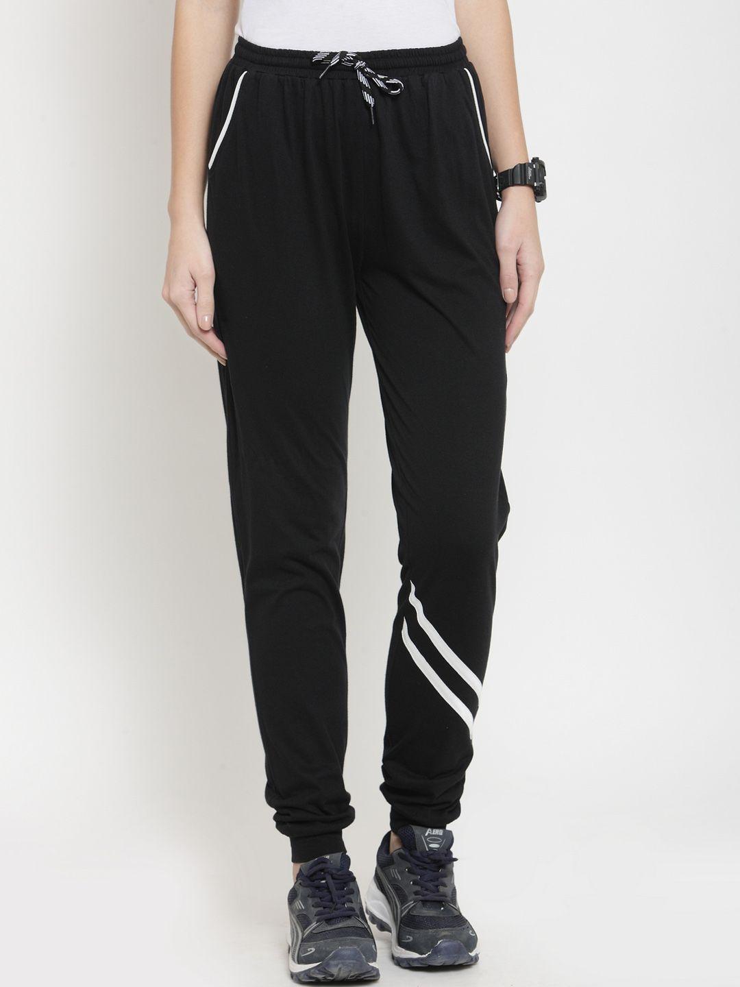 boston club women black slim fit track pants