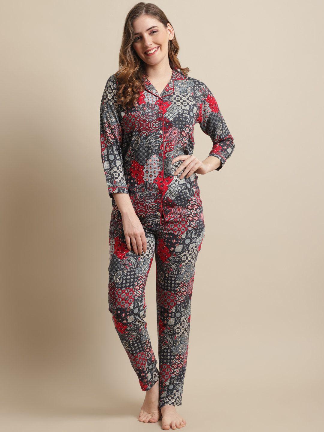 boston club women printed night suit