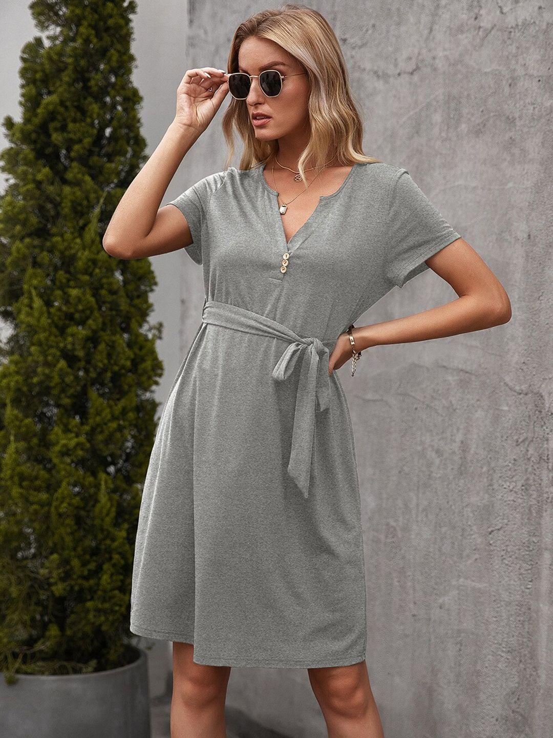 bostreet grey a-line dress