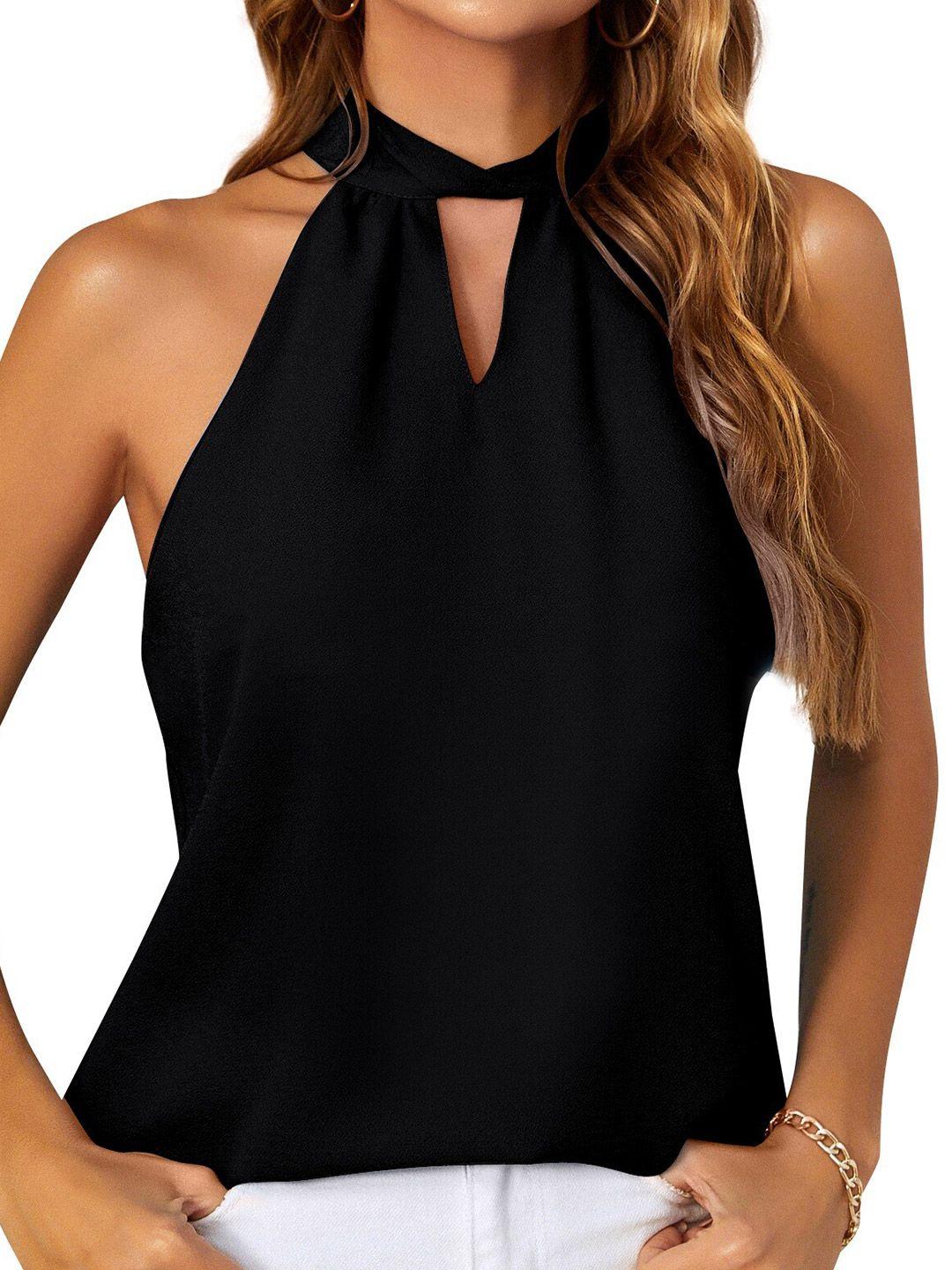 bostreet black keyhole neck top