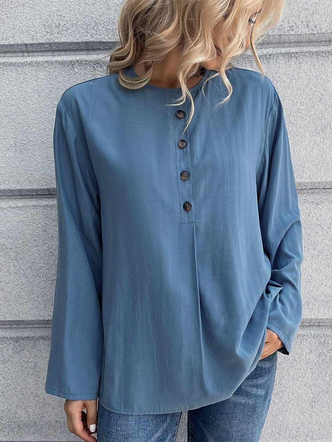 bostreet blue shirt style top