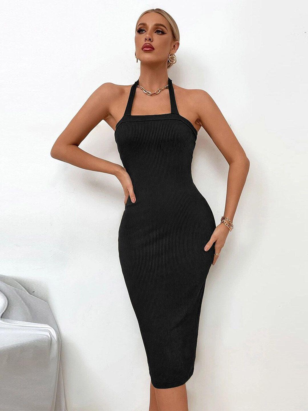 bostreet halter neck bodycon midi dress