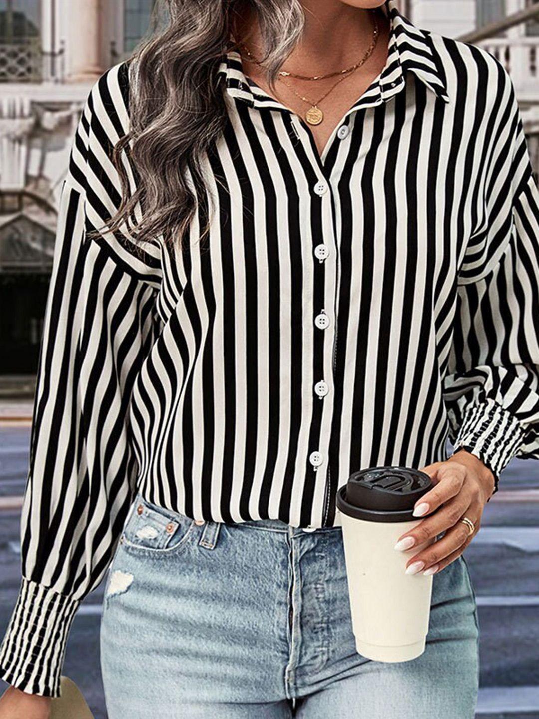 bostreet striped shirt style top