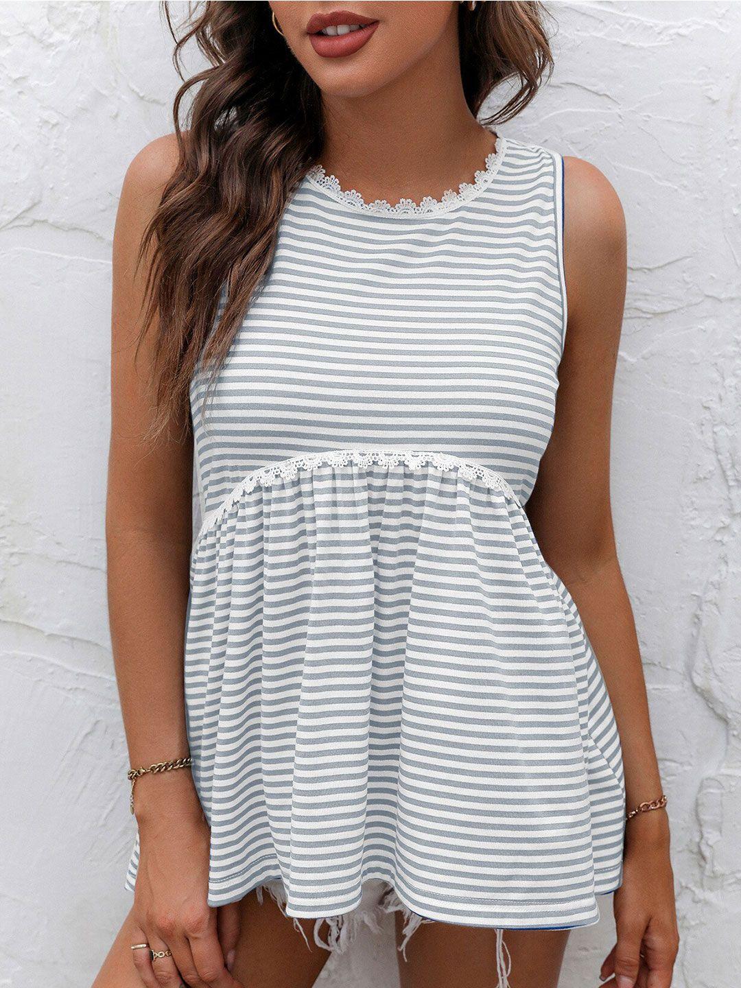 bostreet white striped top