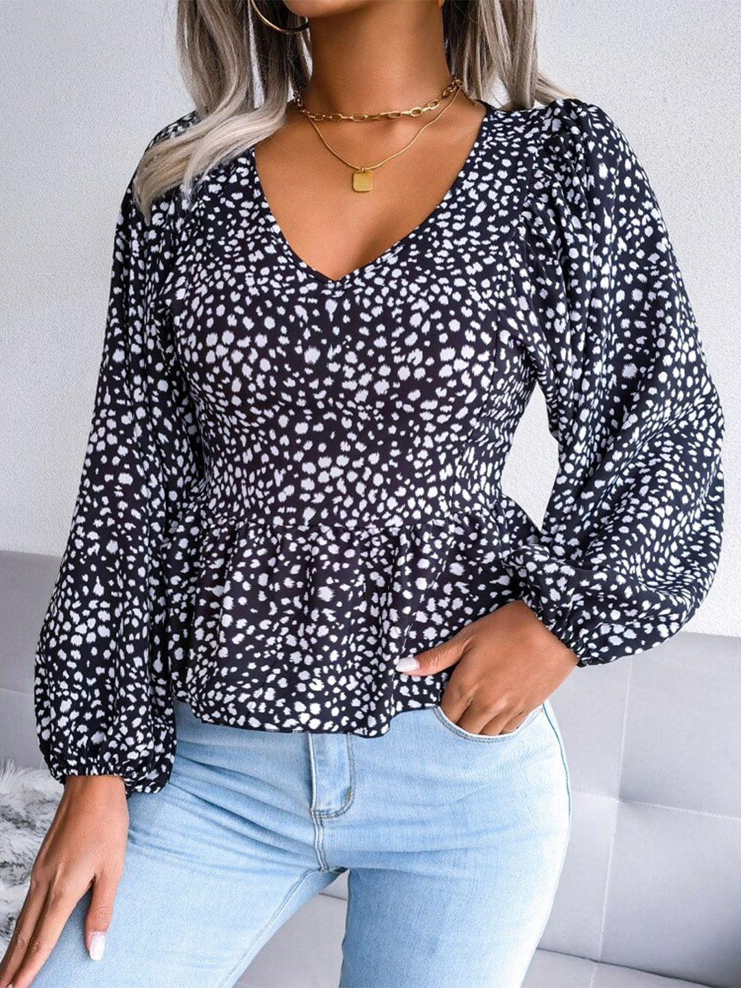 bostreet women black & white prined top