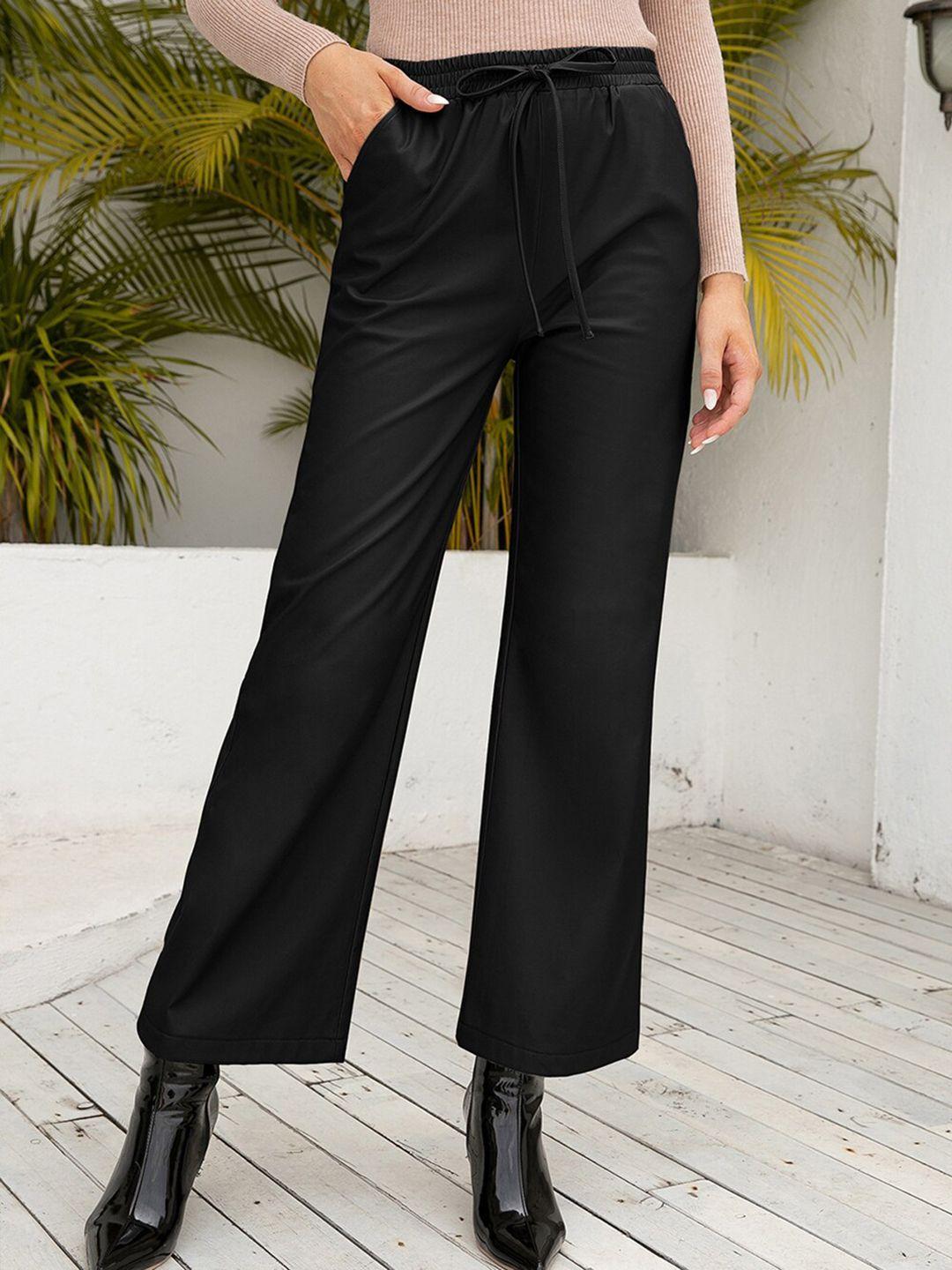 bostreet women black flared bootcut trousers