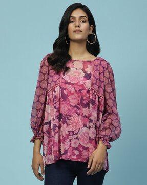 botanic print top with camisole