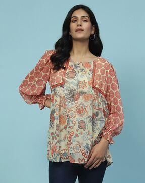 botanic print top with camisole