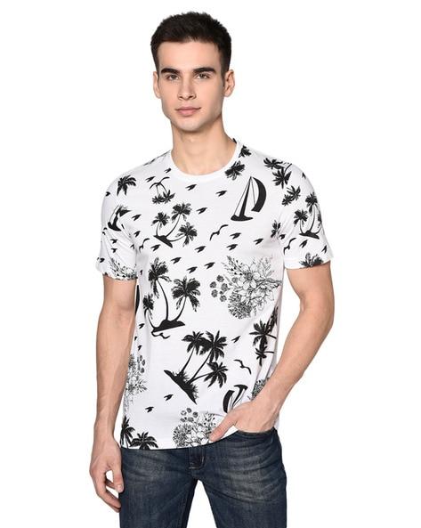 botanical print crew neck t-shirt