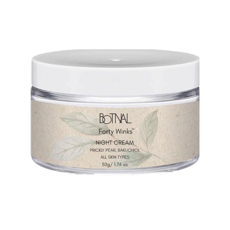 botnal forty winks bakuchiol and prickly pear night cream for dry skin fine lines and wrinkles