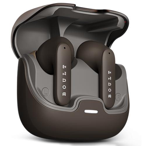 boult audio india's #1 rated audio brand z40 earbuds with 60h battery, zen™ enc mic, low latency gaming, type-c fast charging, made in india, rich bass drivers, ear buds bluetooth wireless tws (brown)