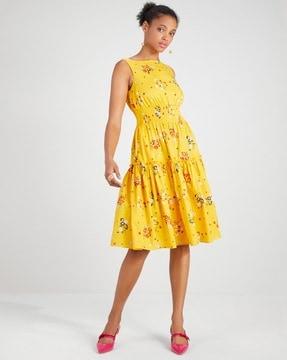 bouquet toss smocked-waist dress