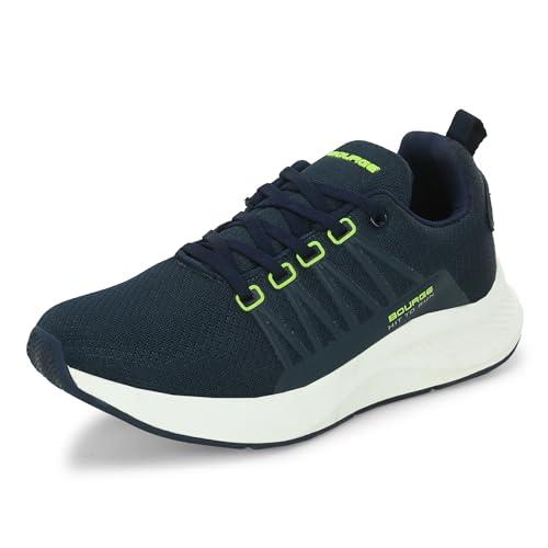 bourge men's thur23 running shoes, navy and p.green, 07