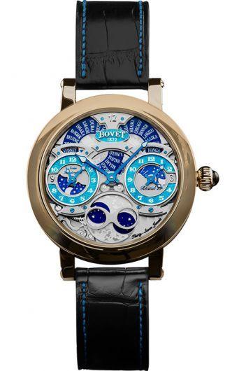 bovet dimier turquoise dial manual winding watch with leather strap for men - r270011