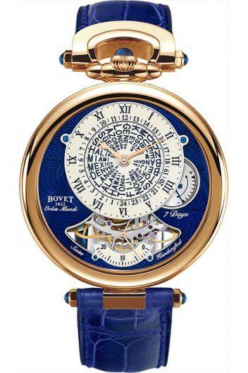 bovet fleurier ivory dial manual winding watch with leather strap for men - nthu023