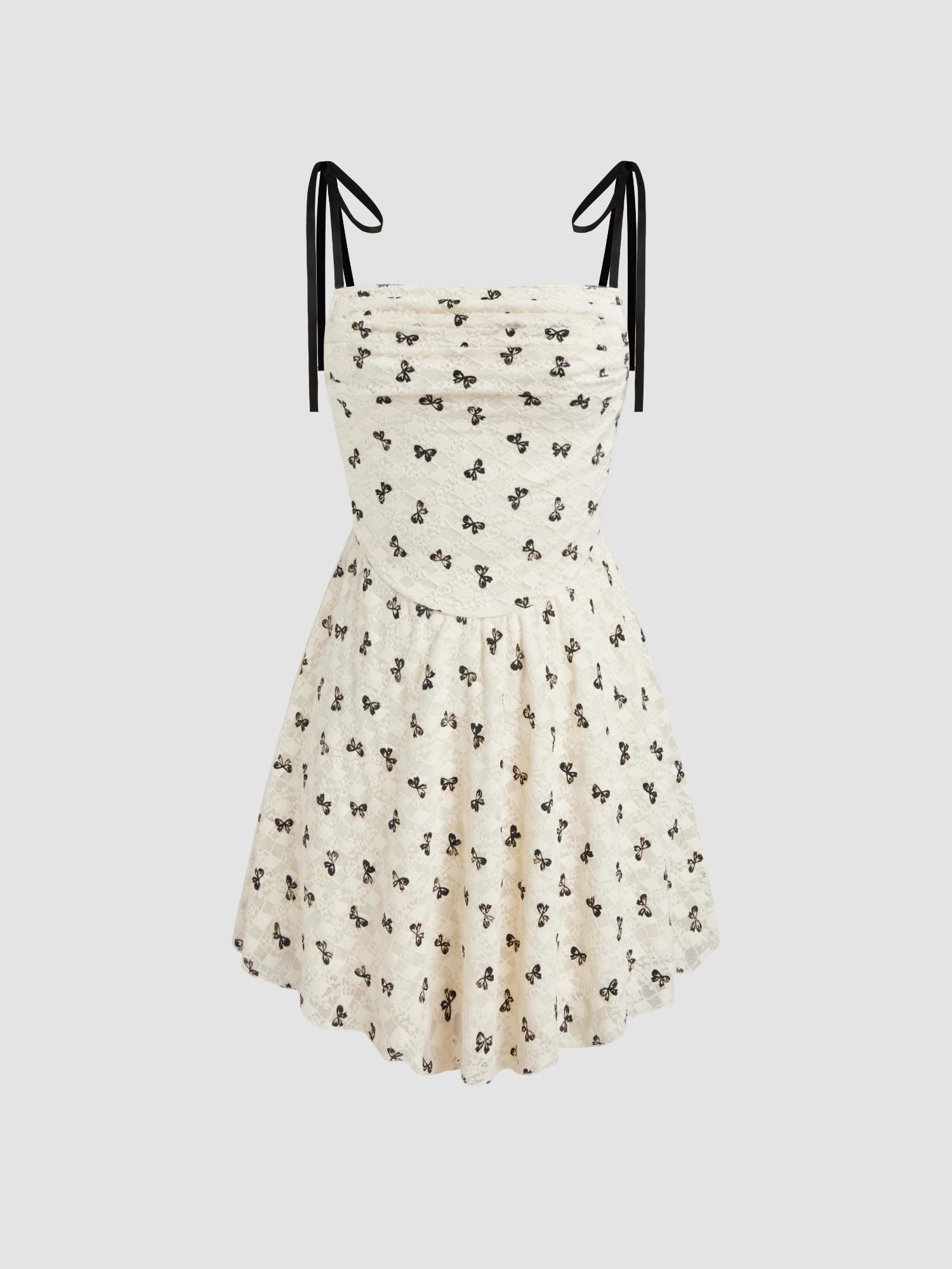 bowknot jacquard mini dress