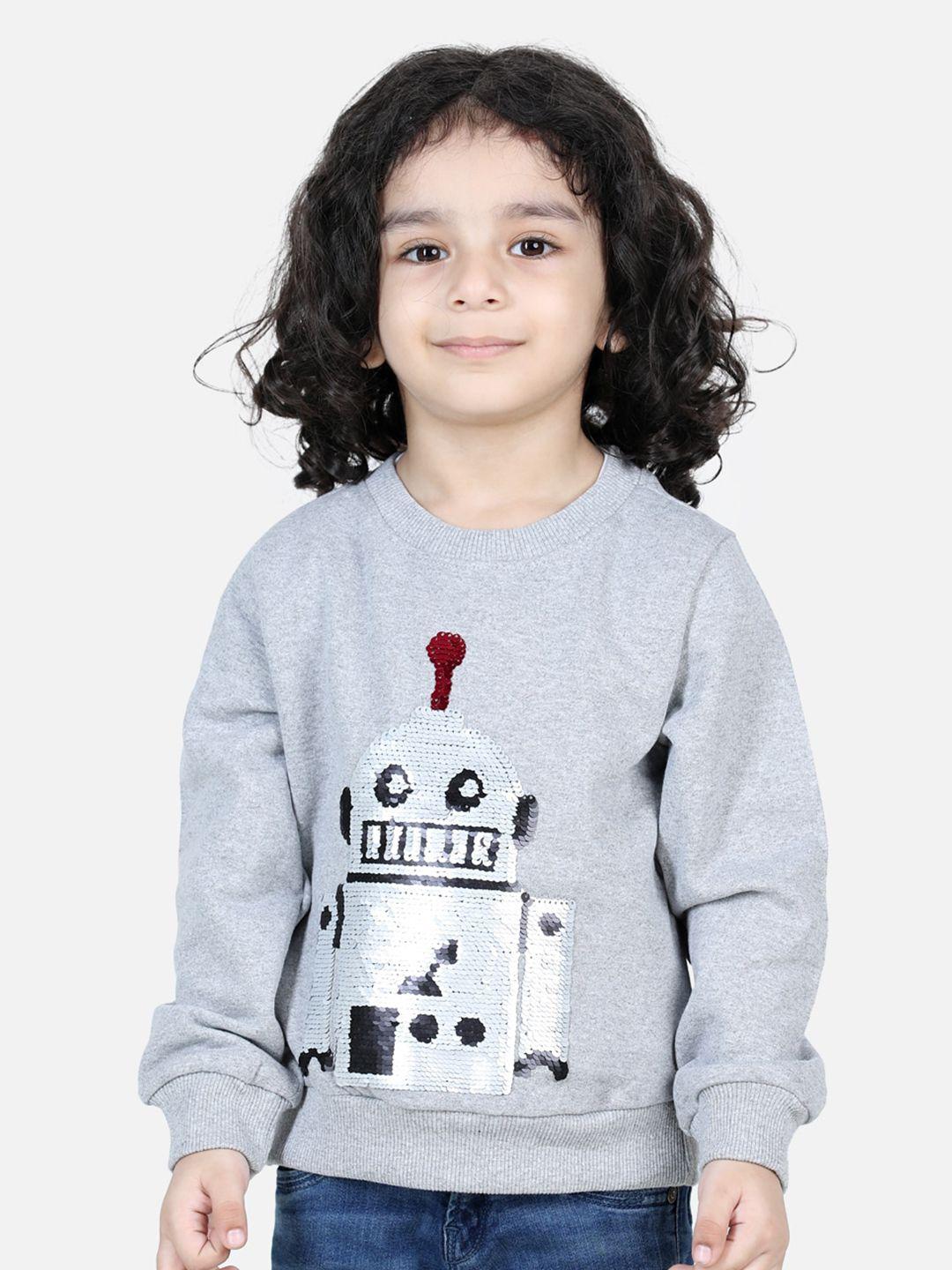 bownbee boys embellished long sleeves cotton pullover