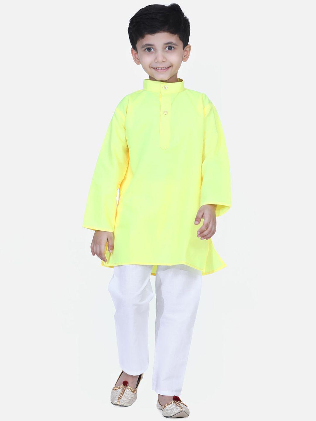 bownbee boys pure cotton kurta with trousers
