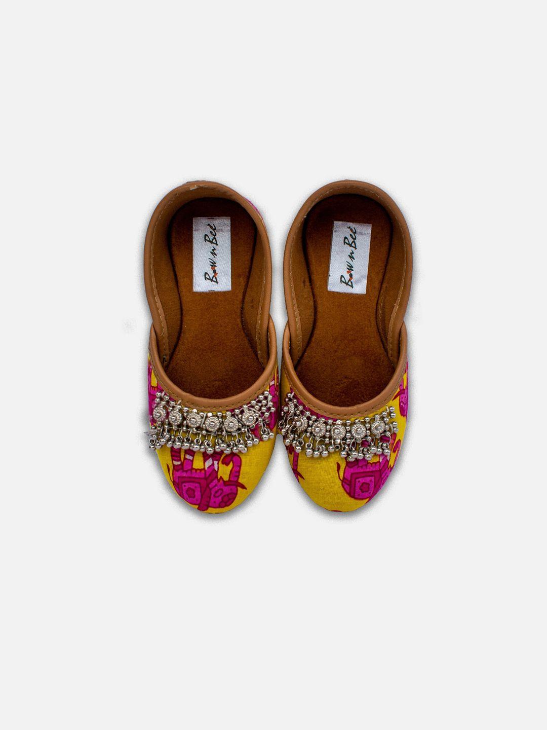 bownbee girls printed embellished ethnic mojaris